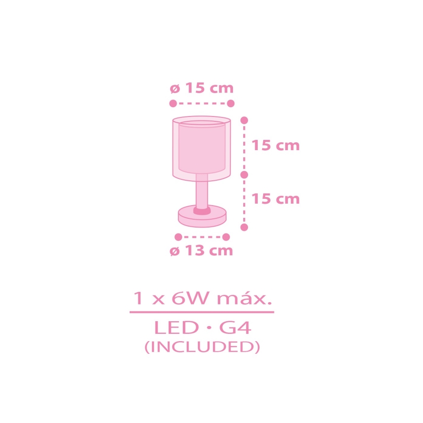 Dalber 41251 - LED-lastenlamppu HELLO KITTY&FRIENDS 1xG4/4W/230V vaaleanpunainen