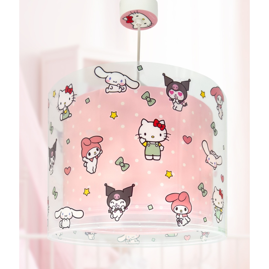 Dalber 41252 - Lasten riippuvalaisin HELLO KITTY&FRIENDS 1xE27/15W/230V vaaleanpunainen
