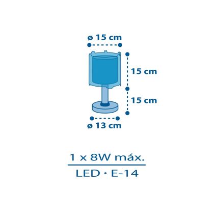 Dalber 41341N - LED-lastenlamppu PLANETS 1xG4/4W/230V sininen