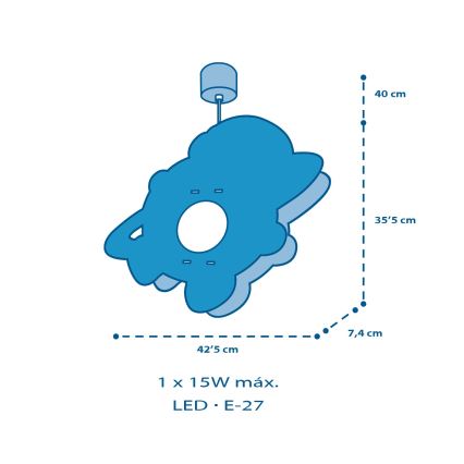 Dalber 41347 - Lasten kattokruunu ASTRONAUT 1xE27/15W/230V