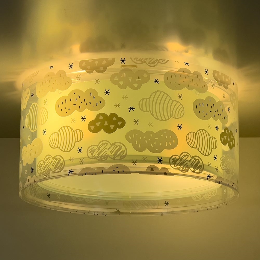 Dalber 41416H - Children's ceiling light CLOUDS 2xE27/60W/230V green Dalber 41416H - Lasten kattovalaisin CLOUDS 2xE27/60W/230V vihreä