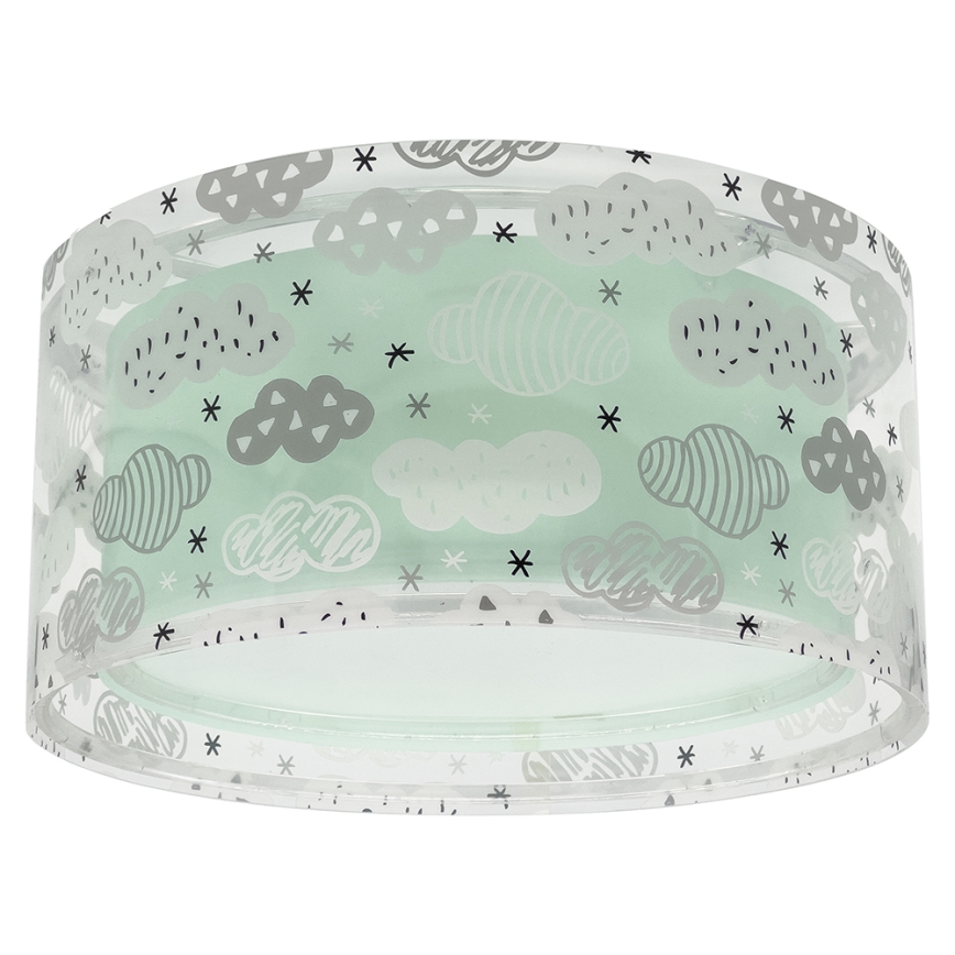 Dalber 41416H - Children's ceiling light CLOUDS 2xE27/60W/230V green Dalber 41416H - Lasten kattovalaisin CLOUDS 2xE27/60W/230V vihreä
