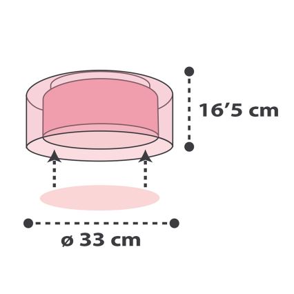 Dalber 41416S - Lasten kattovalaisin CLOUDS 2xE27/60W/230V pinkki