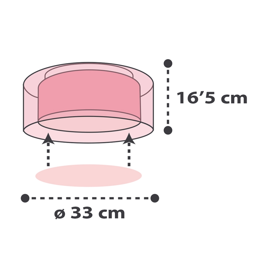 Dalber 41416S - Lasten kattovalaisin CLOUDS 2xE27/60W/230V pinkki