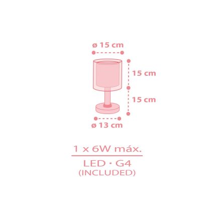 Dalber 41571S - Lasten LED-lamppu BABY TEDDY 1xG4/4W/230V vaaleanpunainen