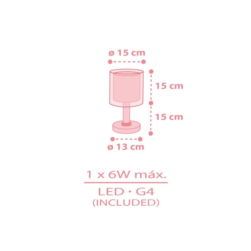 Dalber 41571S - Lasten LED-lamppu BABY TEDDY 1xG4/4W/230V vaaleanpunainen