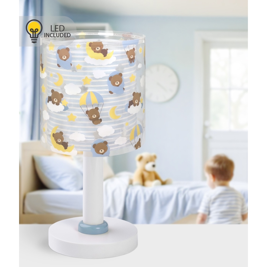 Dalber 41571T - LED lasten pöytävalaisin BABY TEDDY 1xG4/4W/230V sininen