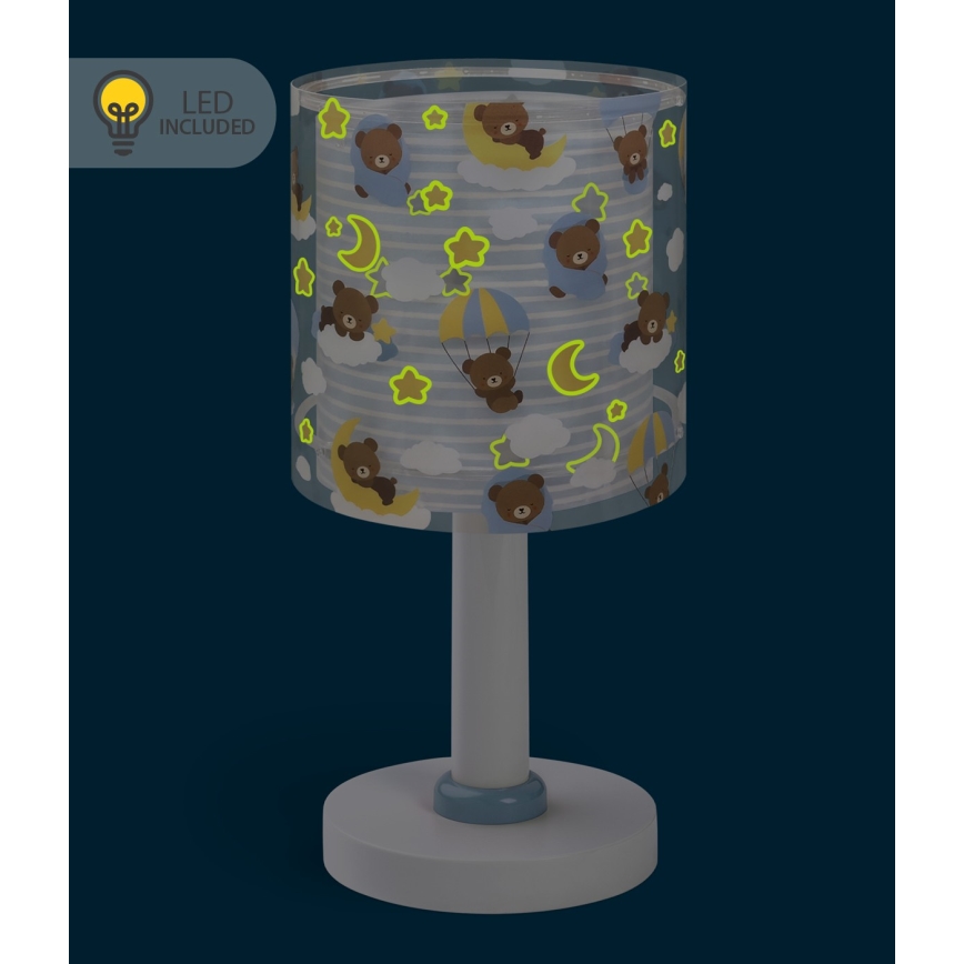 Dalber 41571T - LED lasten pöytävalaisin BABY TEDDY 1xG4/4W/230V sininen