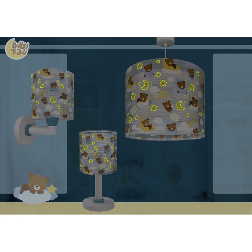 Dalber 41579T - Lasten seinävalaisin BABY TEDDY 1xE27/15W/230V sininen