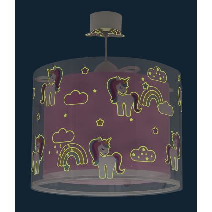 Dalber 41592 - Lasten kattovalaisin UNICORNS 1xE27/60W/230V