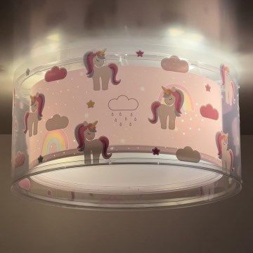 Dalber 41596 - Lasten kattovalaisin UNICORNS 2xE27/60W/230V