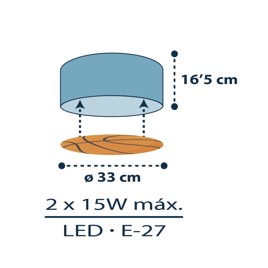 Dalber 41746 - Lasten kattovalaisin BASKET 2xE27/15W/230V