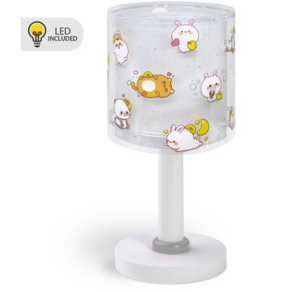 Dalber 41761E - LED Lasten pöytävalaisin KAWAII FRIENDS 1xG4/4W/230V harmaa