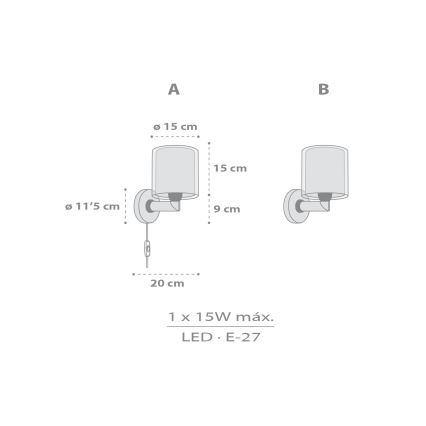 Dalber 41769E - Lasten seinävalaisin KAWAII FRIENDS 1xE27/15W/230V harmaa