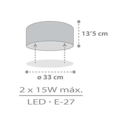 Dalber 42006E - Lasten kattovalaisin COLOR LIGHT 2xE27/15W/230V valkoinen