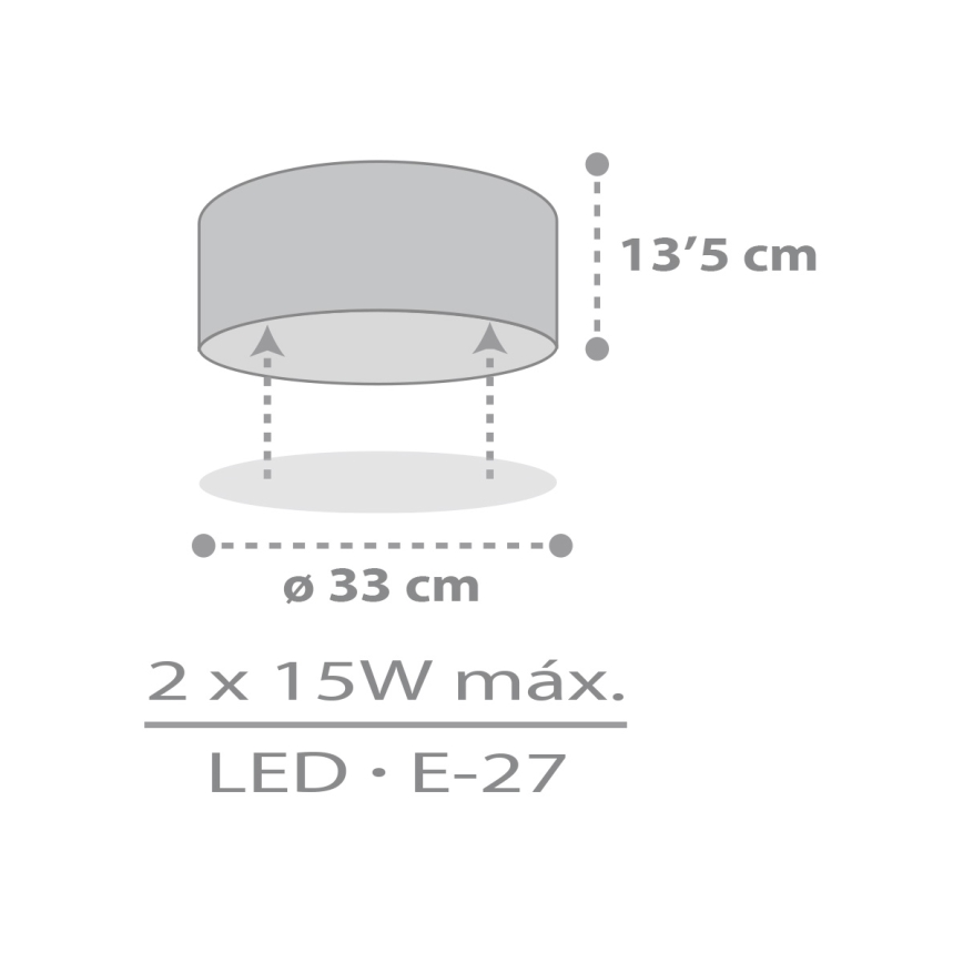 Dalber 42006E - Lasten kattovalaisin COLOR LIGHT 2xE27/15W/230V valkoinen