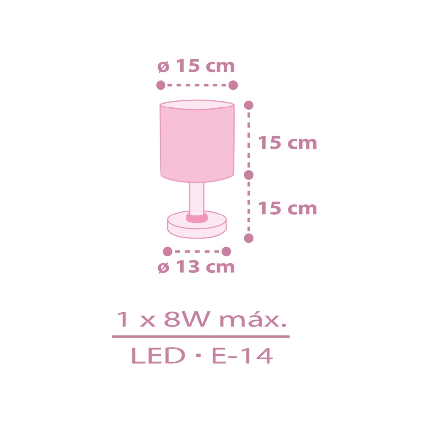 Dalber 42491N - LED lasten pöytälamppu FAIRY DREAMS 1xG4/4W/230V vaaleanpunainen