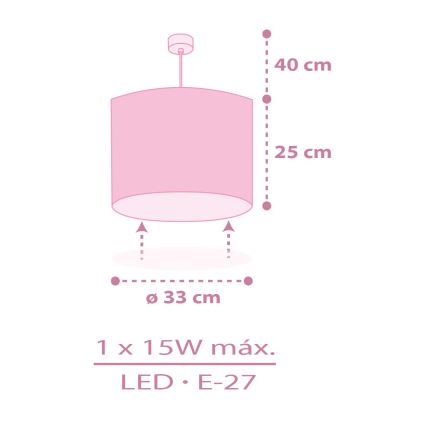 Dalber 42492 - Lasten kattokruunu FAIRY DREAMS 1xE27/15W/230V