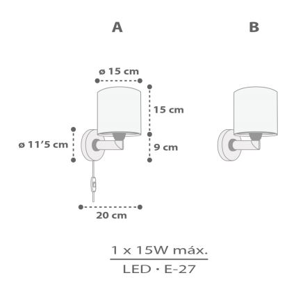 Dalber 60629 - Lasten seinävalaisin RHICO AND CROCO 1xE27/15W/230V