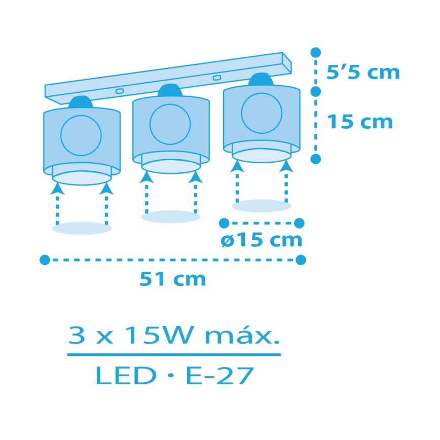 Dalber 60653 - Lasten kattovalaisin MERIROSVO ISLAND 3xE27/15W/230V