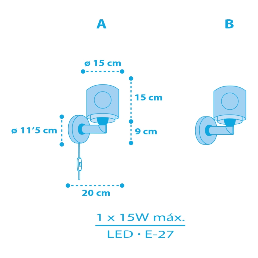 Dalber 60659 - Lasten seinävalaisin MERIROSVO ISLAND 1xE27/15W/230V