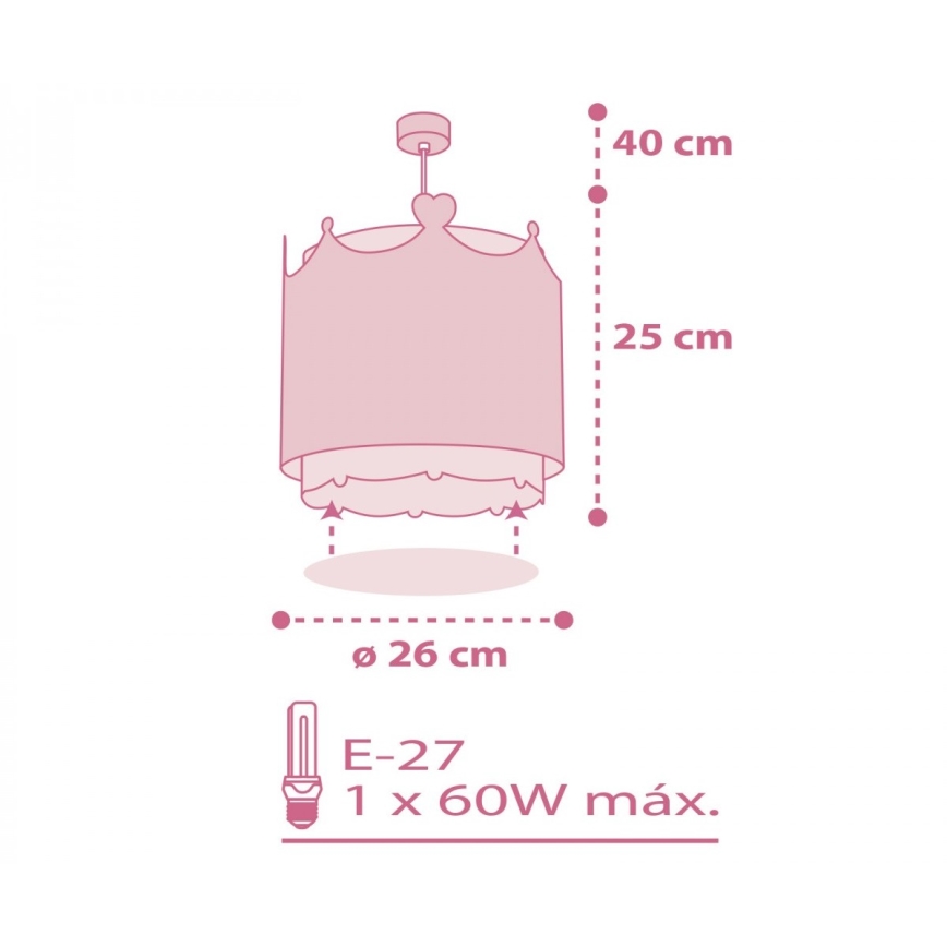Dalber 61102 - Lasten kattokruunu LITTLE QUEEN 1xE27/60W/230V