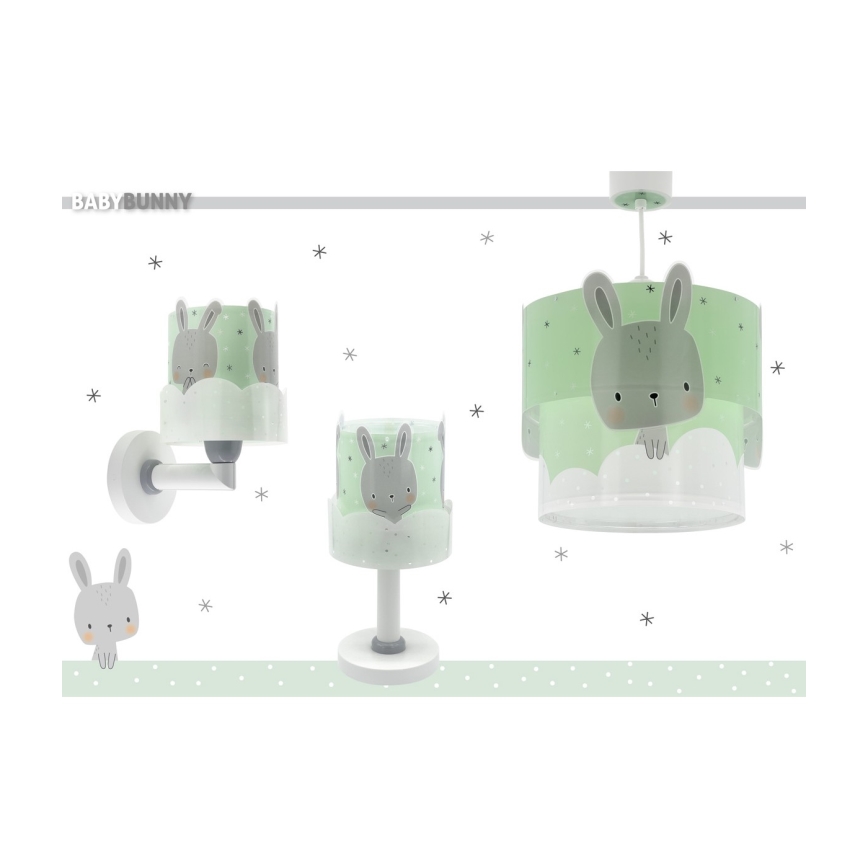 Dalber 61151H - Lasten lamppu BUNNY 1xE14/40W/230V vihreä
