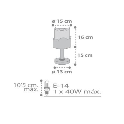Dalber 61151S - Lasten lamppu BUNNY 1xE14/40W/230V oranssi