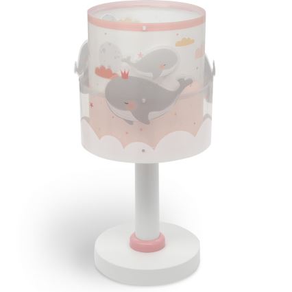 Dalber 61171S - Lasten lamppu WHALE DREAMS 1xE14/8W/230V vaaleanpunainen