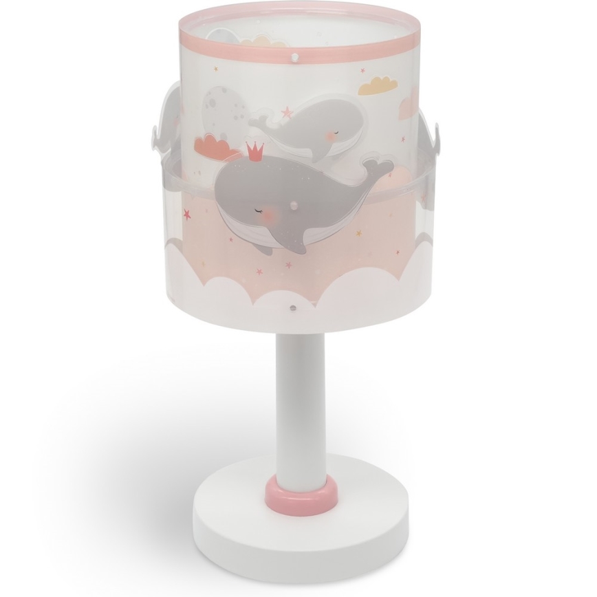 Dalber 61171S - Lasten lamppu WHALE DREAMS 1xE14/8W/230V vaaleanpunainen
