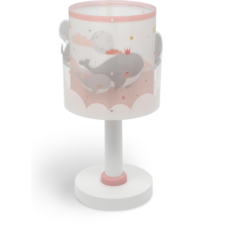 Dalber 61171S - Lasten lamppu WHALE DREAMS 1xE14/8W/230V vaaleanpunainen