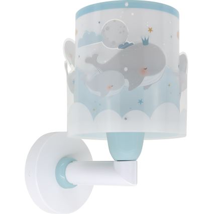 Dalber 61179T - Lasten seinävalaisin WHALE DREAMS 1xE27/15W/230V sininen