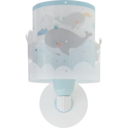 Dalber 61179T - Lasten seinävalaisin WHALE DREAMS 1xE27/15W/230V sininen