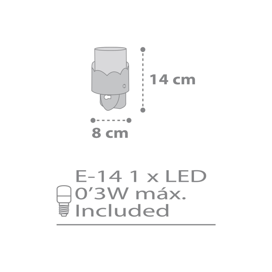 Dalber 61235E - LED-pistorasialamppu MOON 1xE14/0,3W/230V