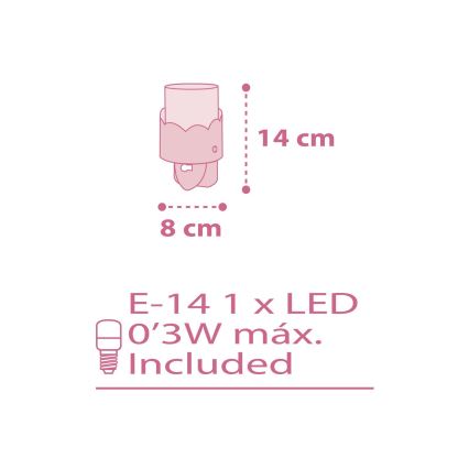 Dalber 61235S - LED Pieni lamppu pistorasiaan MOON 1xE14/0,3W/230V