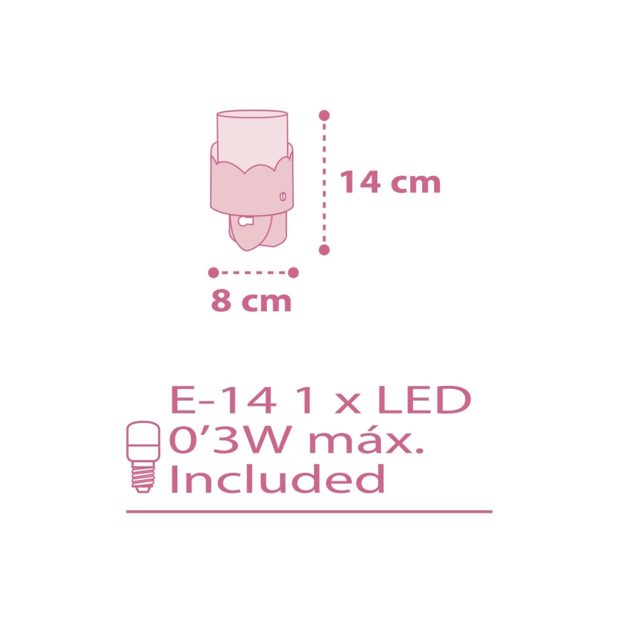 Dalber 61235S - LED Pieni lamppu pistorasiaan MOON 1xE14/0,3W/230V