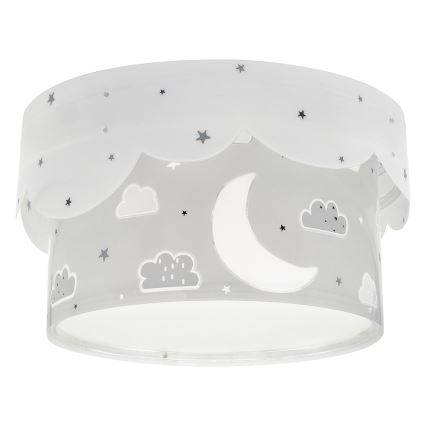 Dalber 61236E - Lasten kattovalaisin MOON 2xE27/60W/230V harmaa
