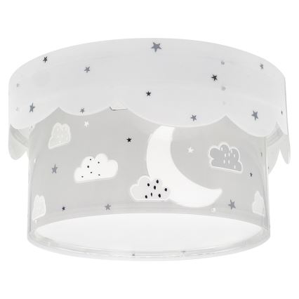 Dalber 61236E - Lasten kattovalaisin MOON 2xE27/60W/230V harmaa