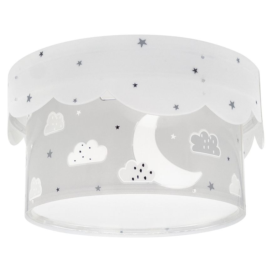 Dalber 61236E - Lasten kattovalaisin MOON 2xE27/60W/230V harmaa