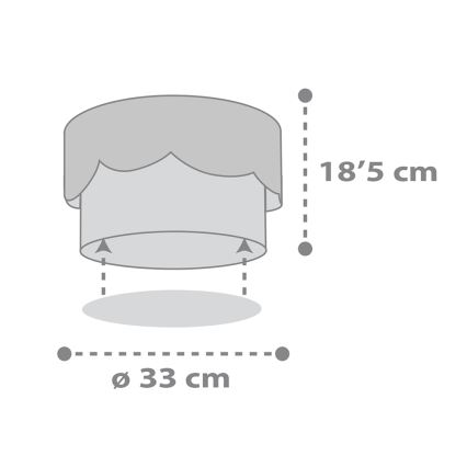 Dalber 61236E - Lasten kattovalaisin MOON 2xE27/60W/230V harmaa