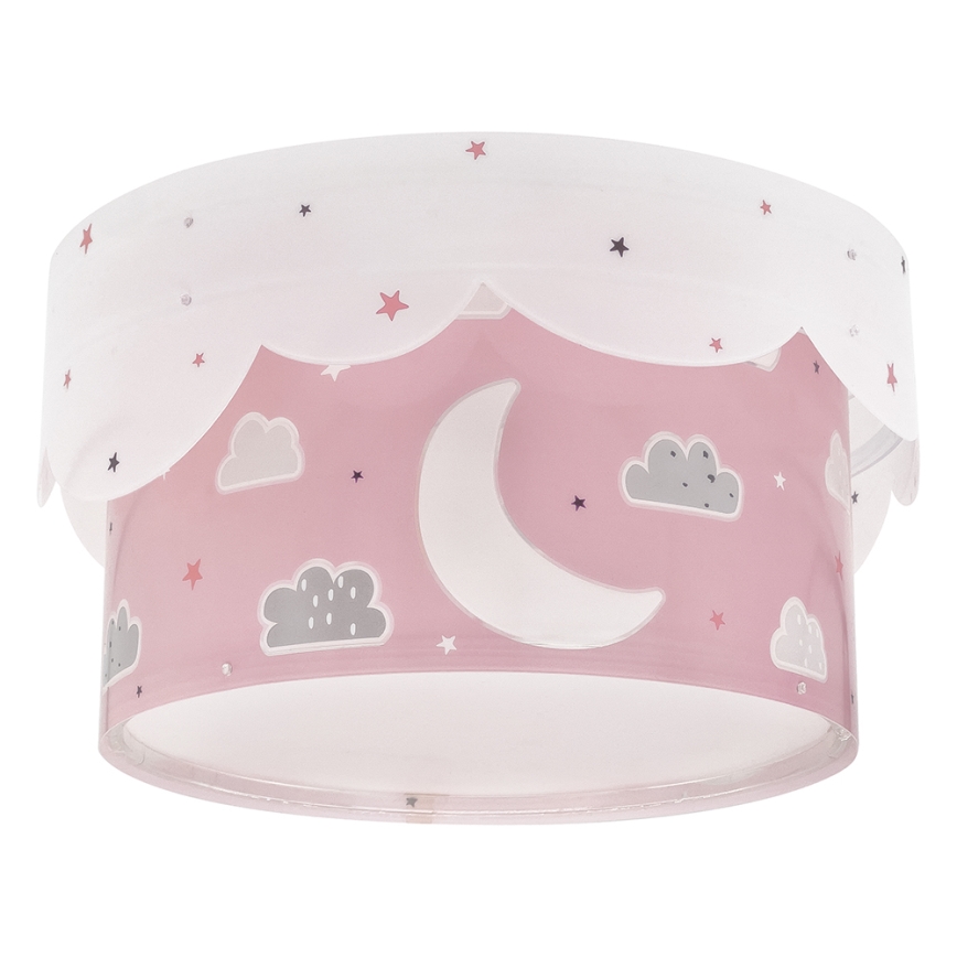 Dalber 61236S - Lasten kattovalaisin MOON 2xE27/60W/230V pinkki