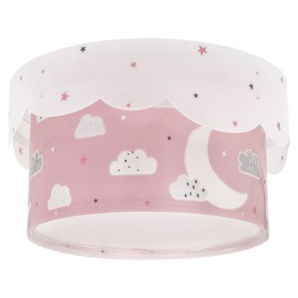Dalber 61236S - Lasten kattovalaisin MOON 2xE27/60W/230V pinkki