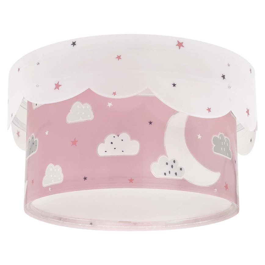 Dalber 61236S - Lasten kattovalaisin MOON 2xE27/60W/230V pinkki