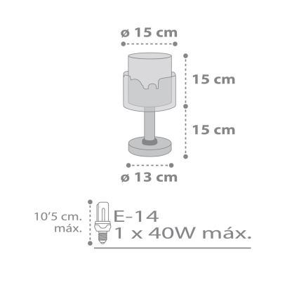 Dalber 61681 - Lasten lamppu BABY TRAVEL 1xE14/40W/230V