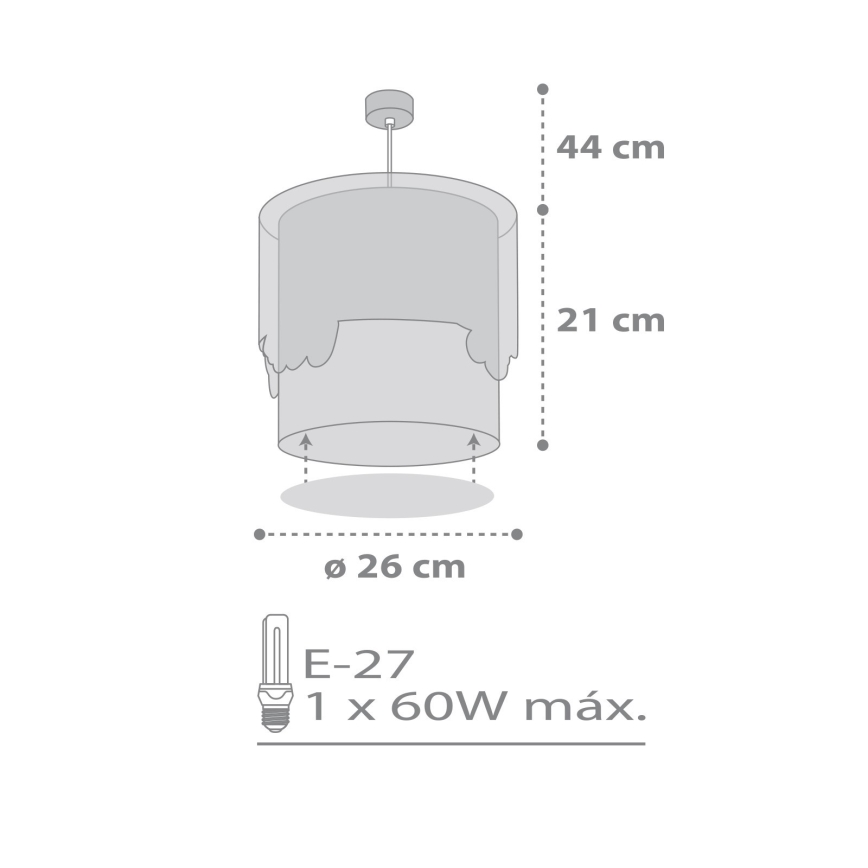 Dalber 61682 - Lasten kattokruunu BABY TRAVEL 1xE27/60W/230V