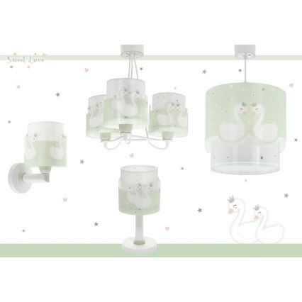 Dalber 61712H - Lastenriippuvalaisin SWEET LOVE 1xE27/60W/230V vihreä
