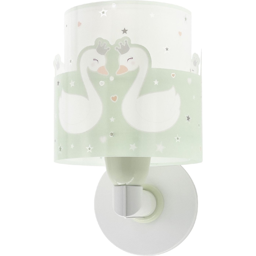 Dalber 61719H - Lasten seinävalaisin SWEET LOVE 1xE27/60W/230V vihreä