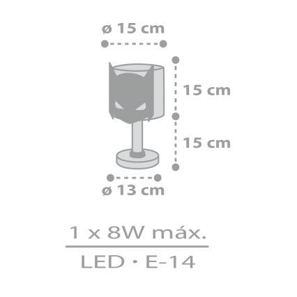 Dalber 61801 - Lasten lamppu DARK HERO 1xE14/8W/230V