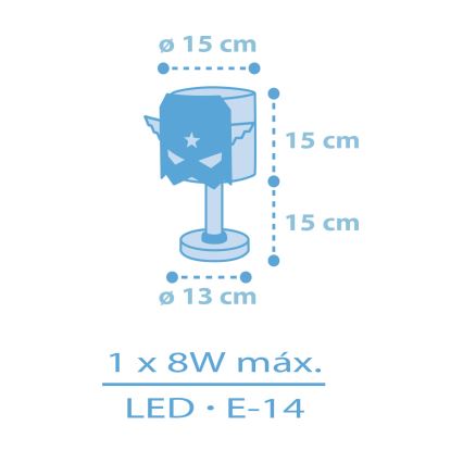 Dalber 61811 - Lasten lamppu SININEN HERO 1xE14/8W/230V