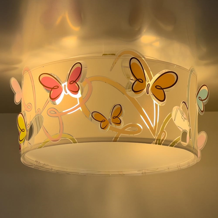 Dalber 62146 - Lasten kattovalaisin BUTTERFLY 2xE27/60W/230V